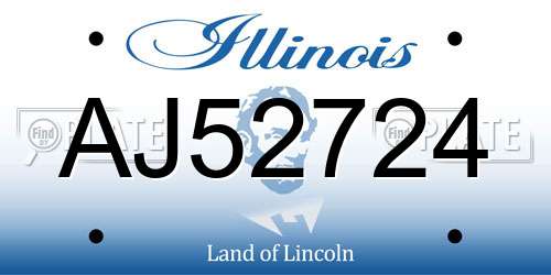 AJ52724 Illinois License Plate