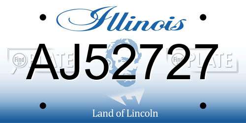 AJ52727 Illinois License Plate