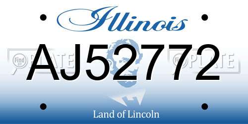 AJ52772 Illinois License Plate