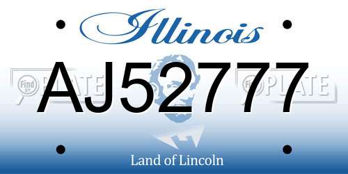 AJ52777 Illinois License Plate