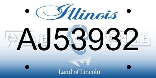 AJ53932 Illinois License Plate