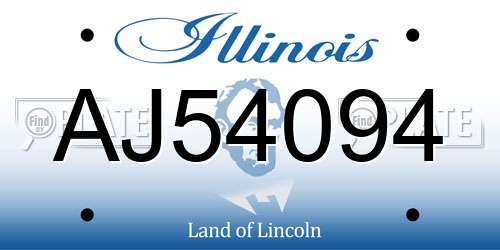 AJ54094 Illinois License Plate
