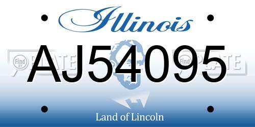 AJ54095 Illinois License Plate