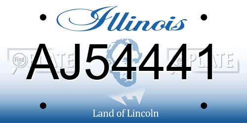 AJ54441 Illinois License Plate