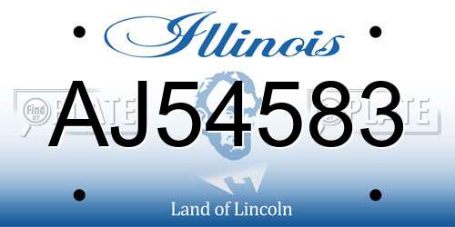 AJ54583 Illinois License Plate