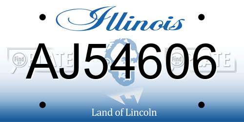 AJ54606 Illinois License Plate