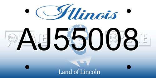 AJ55008 Illinois License Plate