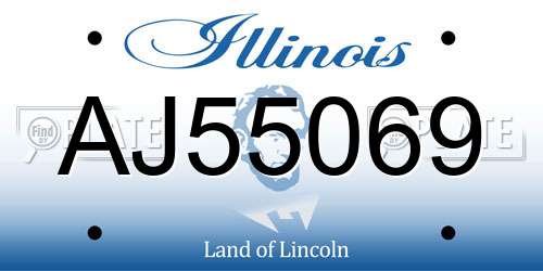 AJ55069 Illinois License Plate