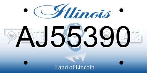 AJ55390 Illinois License Plate