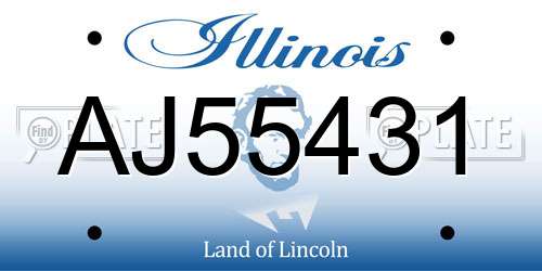 AJ55431 Illinois License Plate
