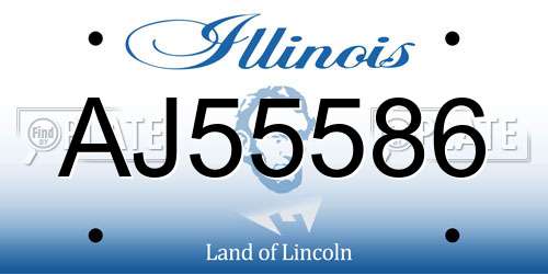 AJ55586 Illinois License Plate