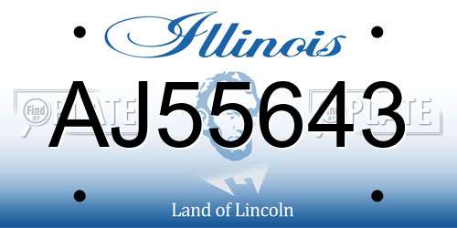 AJ55643 Illinois License Plate