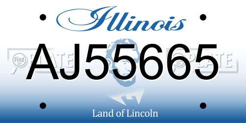 AJ55665 Illinois License Plate