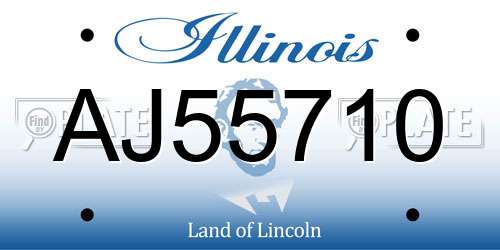 AJ55710 Illinois License Plate
