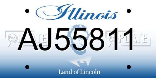 AJ55811 Illinois License Plate
