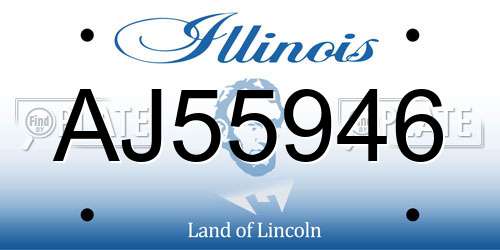 AJ55946 Illinois License Plate