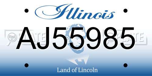 AJ55985 Illinois License Plate