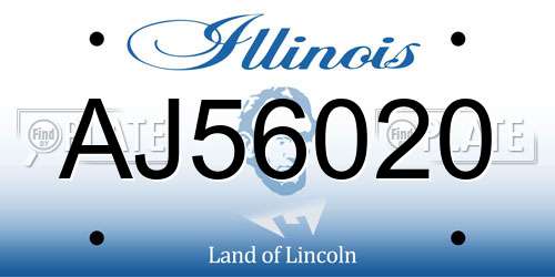 AJ56020 Illinois License Plate