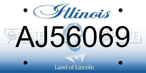 AJ56069 Illinois License Plate