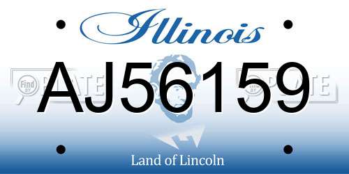 AJ56159 Illinois License Plate