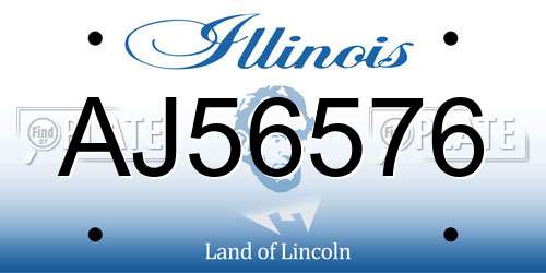 AJ56576 Illinois License Plate