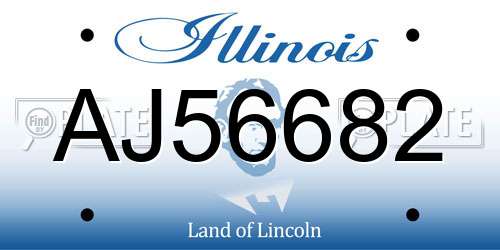 AJ56682 Illinois License Plate