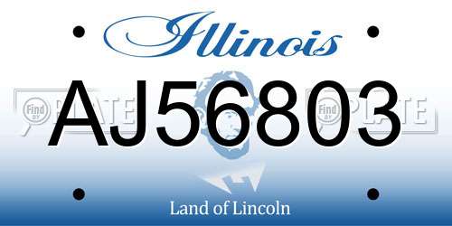 AJ56803 Illinois License Plate