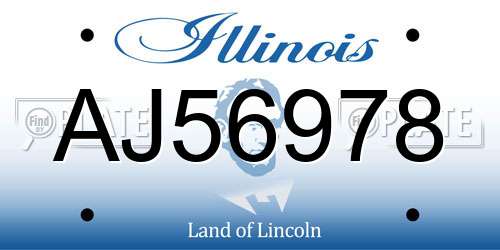 AJ56978 Illinois License Plate