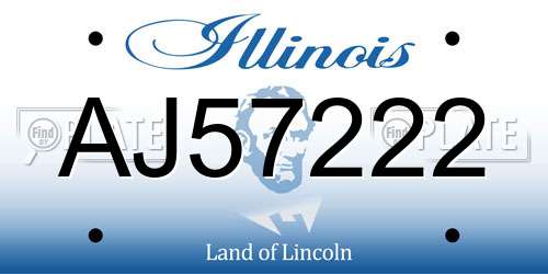 AJ57222 Illinois License Plate