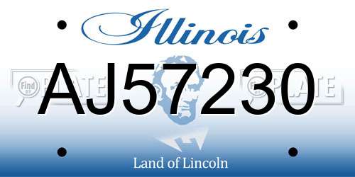 AJ57230 Illinois License Plate