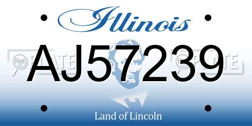 AJ57239 Illinois License Plate