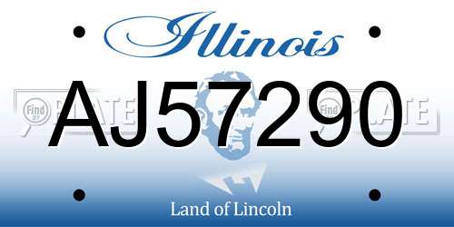 AJ57290 Illinois License Plate