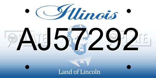 AJ57292 Illinois License Plate