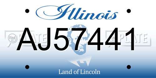 AJ57441 Illinois License Plate