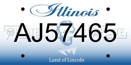 AJ57465 Illinois License Plate