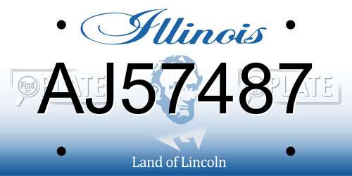 AJ57487 Illinois License Plate
