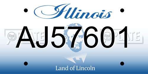 AJ57601 Illinois License Plate