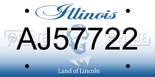 AJ57722 Illinois License Plate