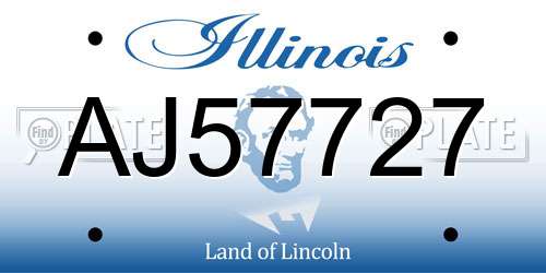 AJ57727 Illinois License Plate