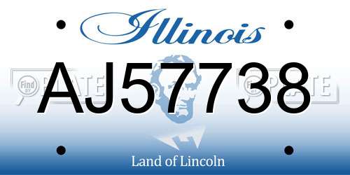 AJ57738 Illinois License Plate