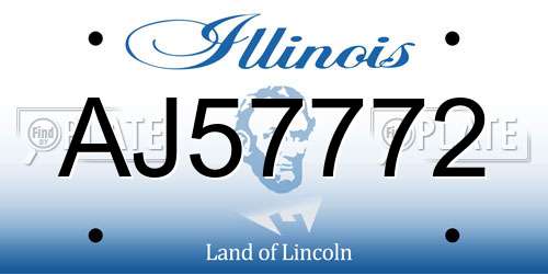 AJ57772 Illinois License Plate