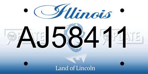 AJ58411 Illinois License Plate