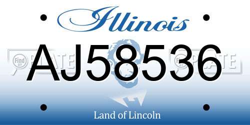 AJ58536 Illinois License Plate