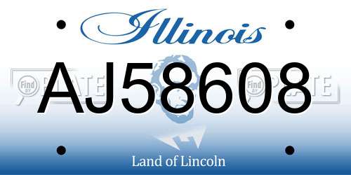 AJ58608 Illinois License Plate