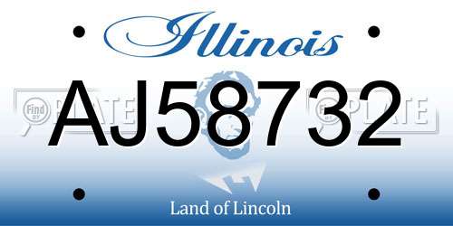 AJ58732 Illinois License Plate