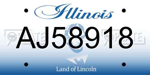 AJ58918 Illinois License Plate