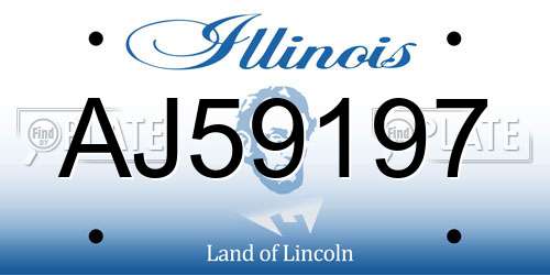 AJ59197 Illinois License Plate