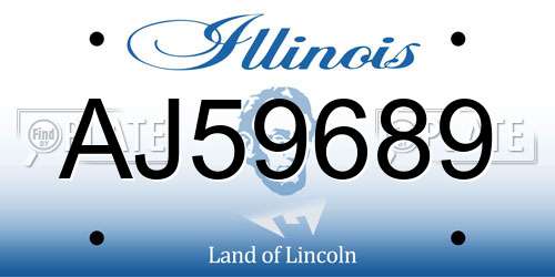 AJ59689 Illinois License Plate