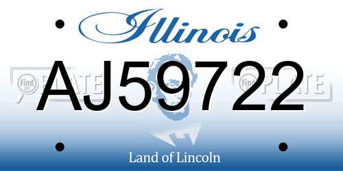 AJ59722 Illinois License Plate