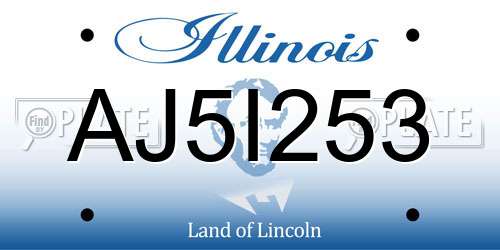 AJ5I253 Illinois License Plate